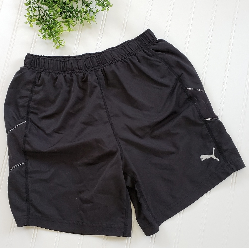 Puma Running Shorts High Waist Shorts Black White size Small Lounge
